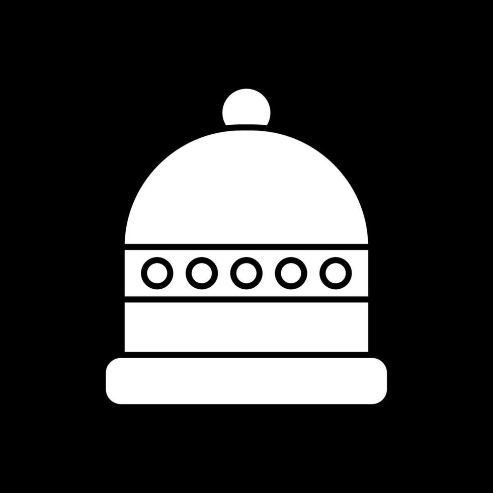 gorro glifo invertido icono vector