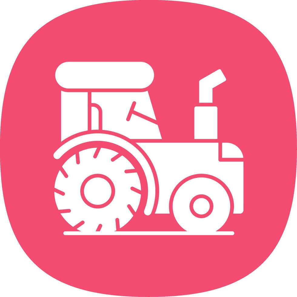 Tractor Glyph Curve Icon vector