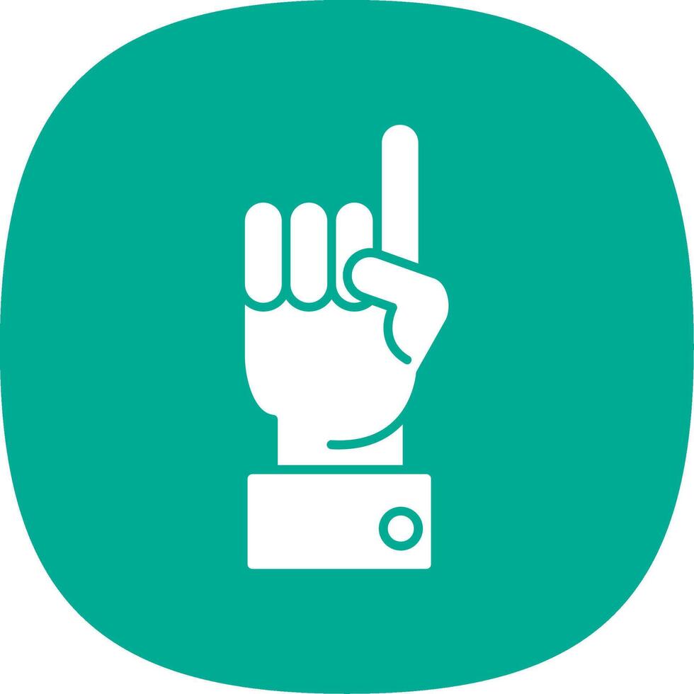 Raised Finger Glyph Curve Icon vector