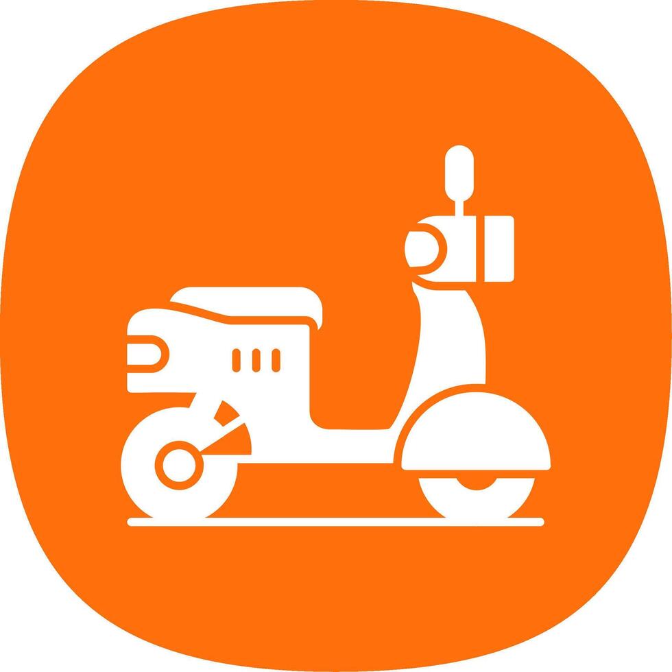 Scooter Glyph Curve Icon vector