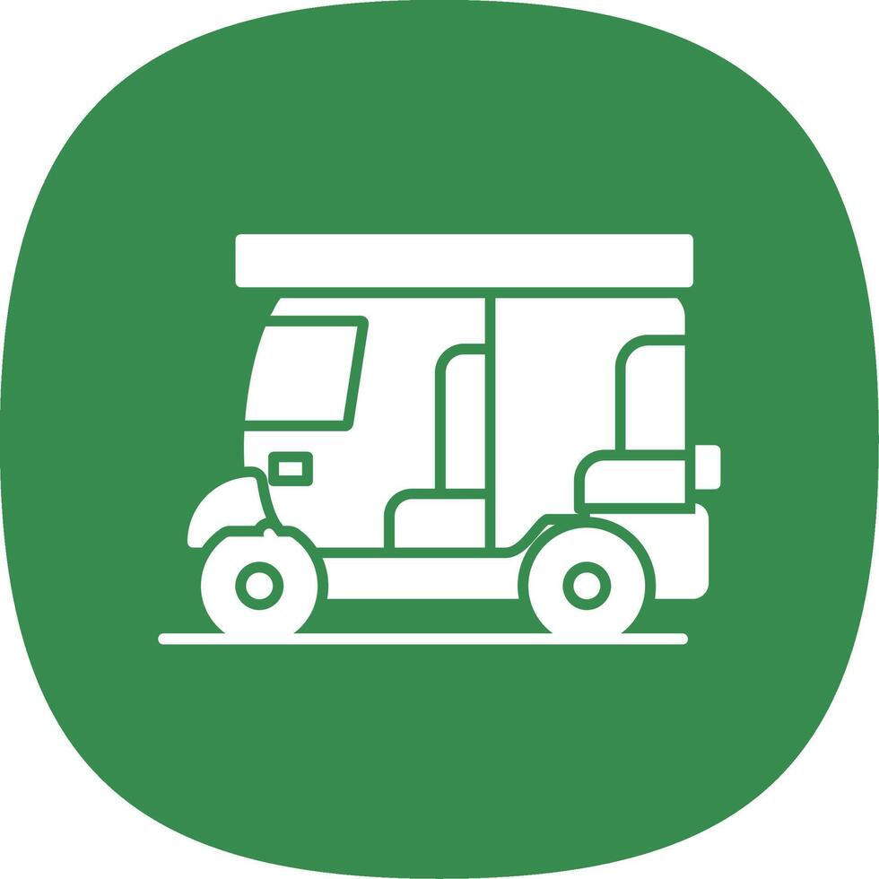 Rickshaw Glyph Curve Icon vector
