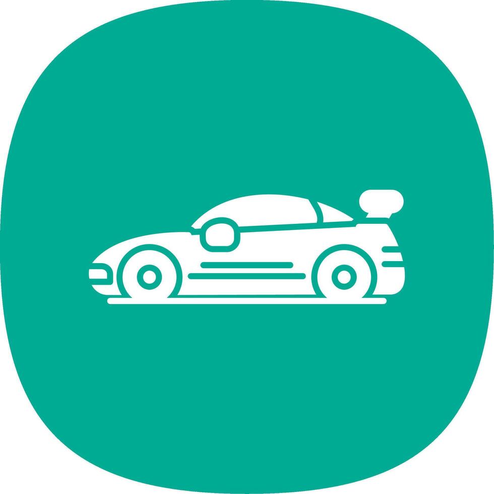 Sports Car Glyph Curve Icon vector