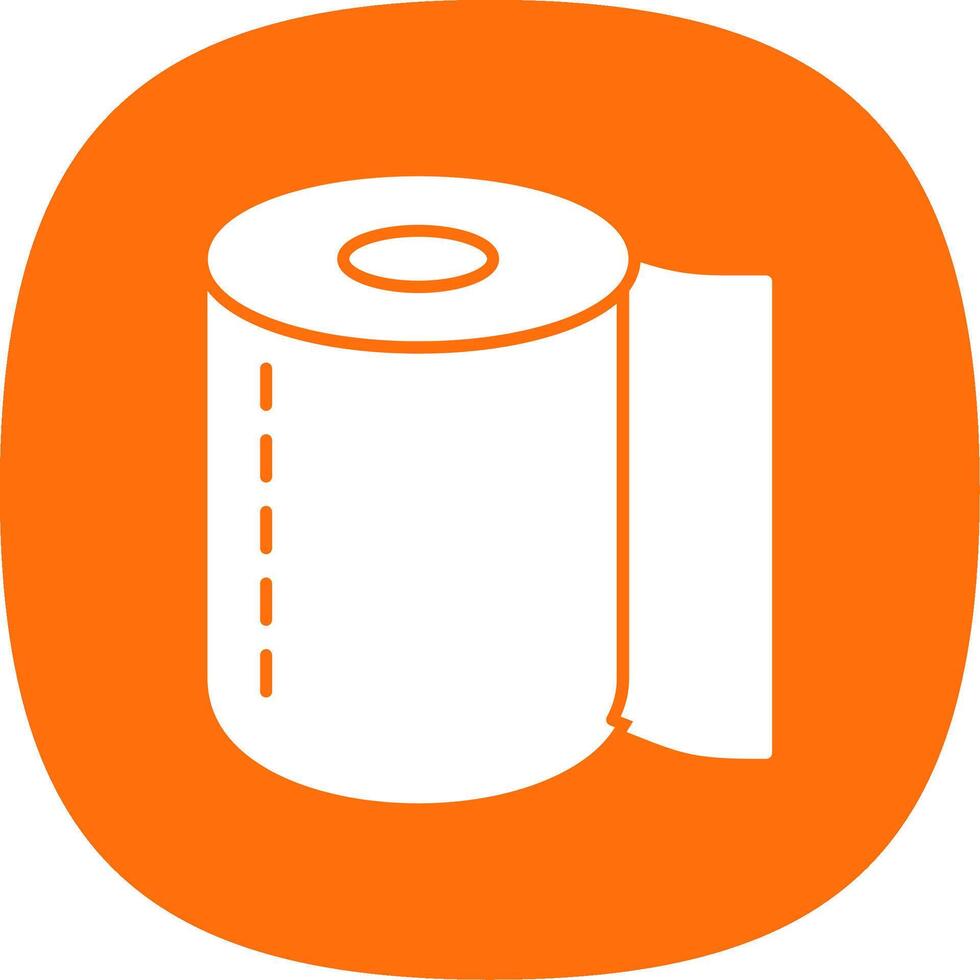 Toilet Roll Glyph Curve Icon vector
