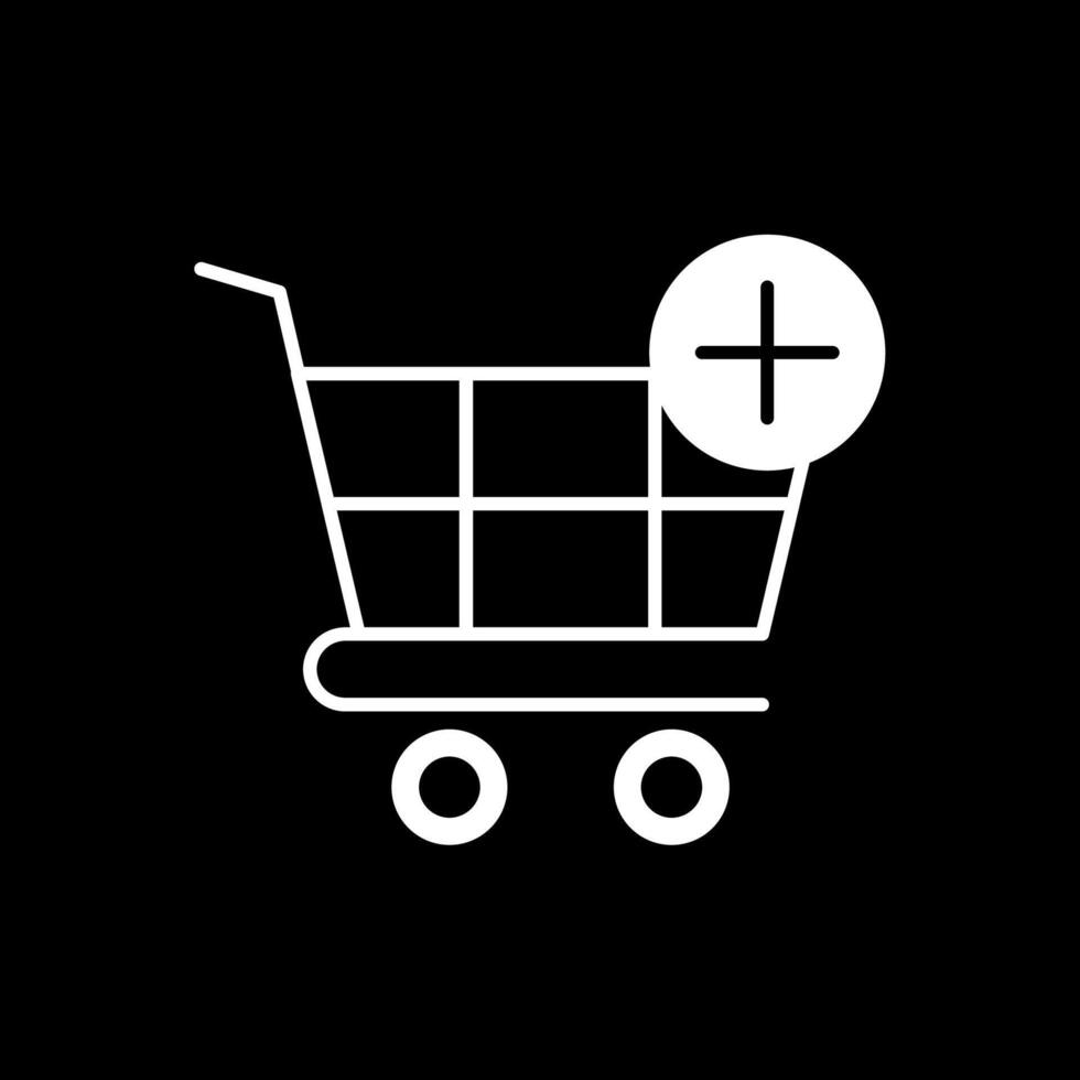 icono de glifo de carrito de compras invertido vector