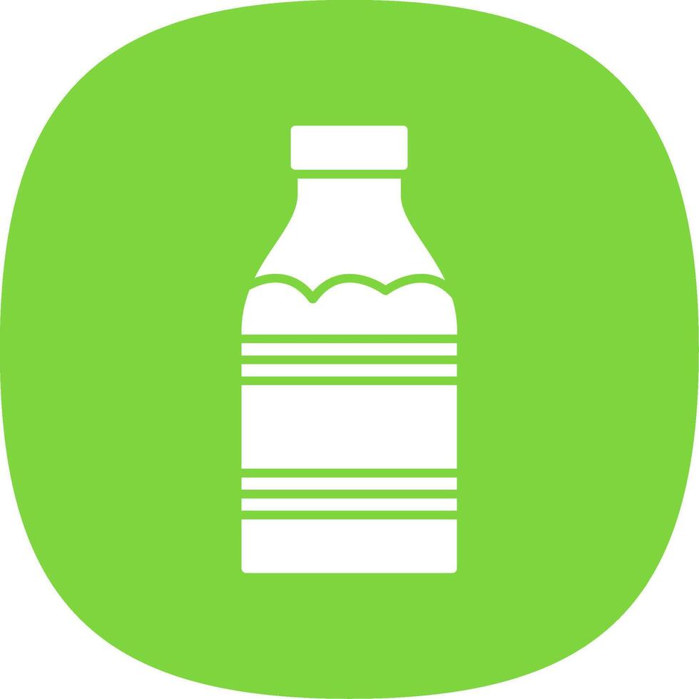 Leche botella glifo curva icono vector