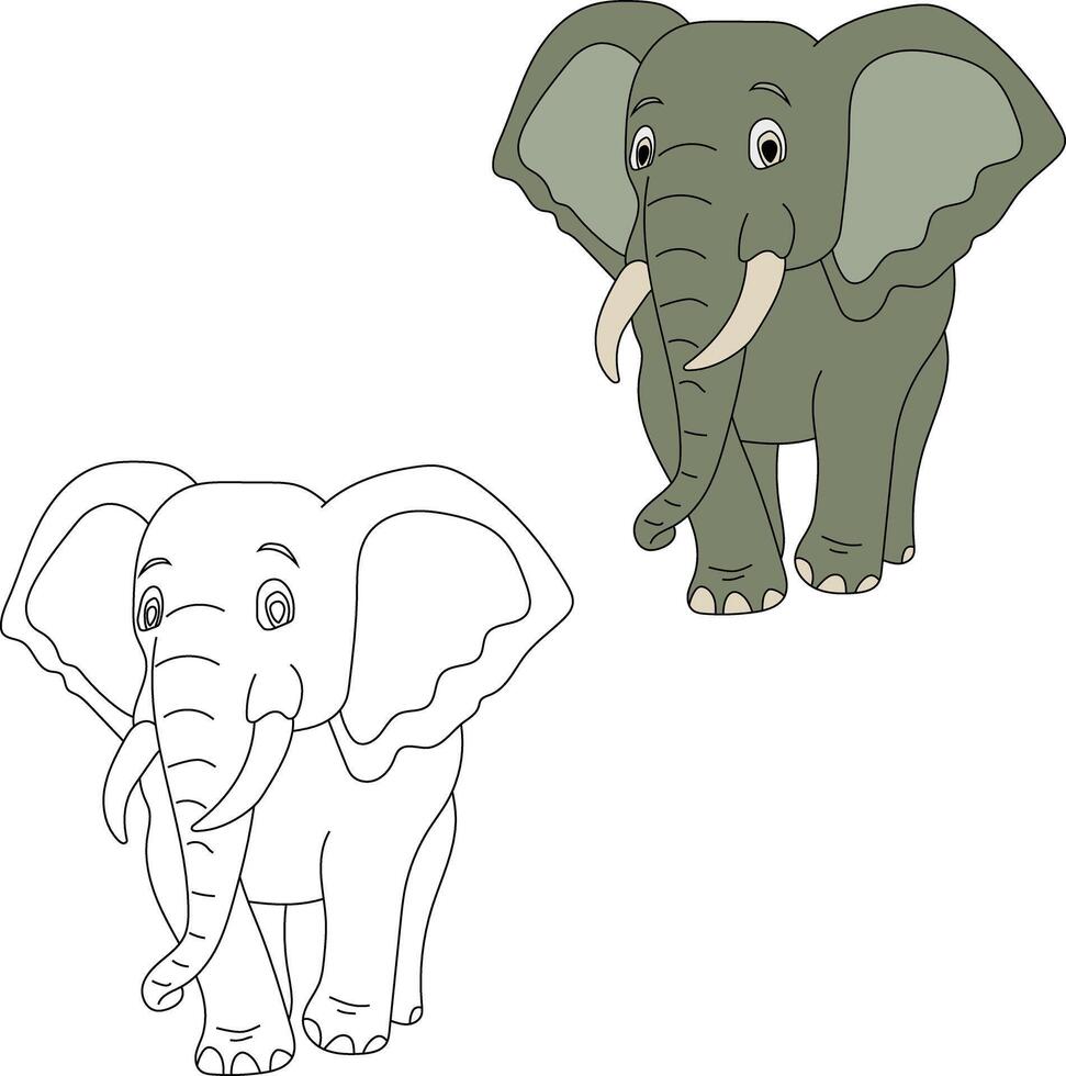 Elephant Clipart Set. Cartoon Wild Animals Clipart Set for Lovers of Wildlife vector