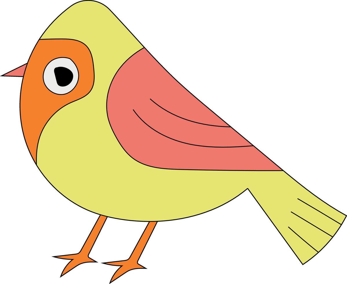 Cute Little Birds Clipart Set Flat Design. Bird Flat Illustration vector