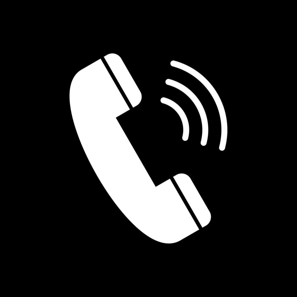 Phone Call Glyph Inverted Icon vector