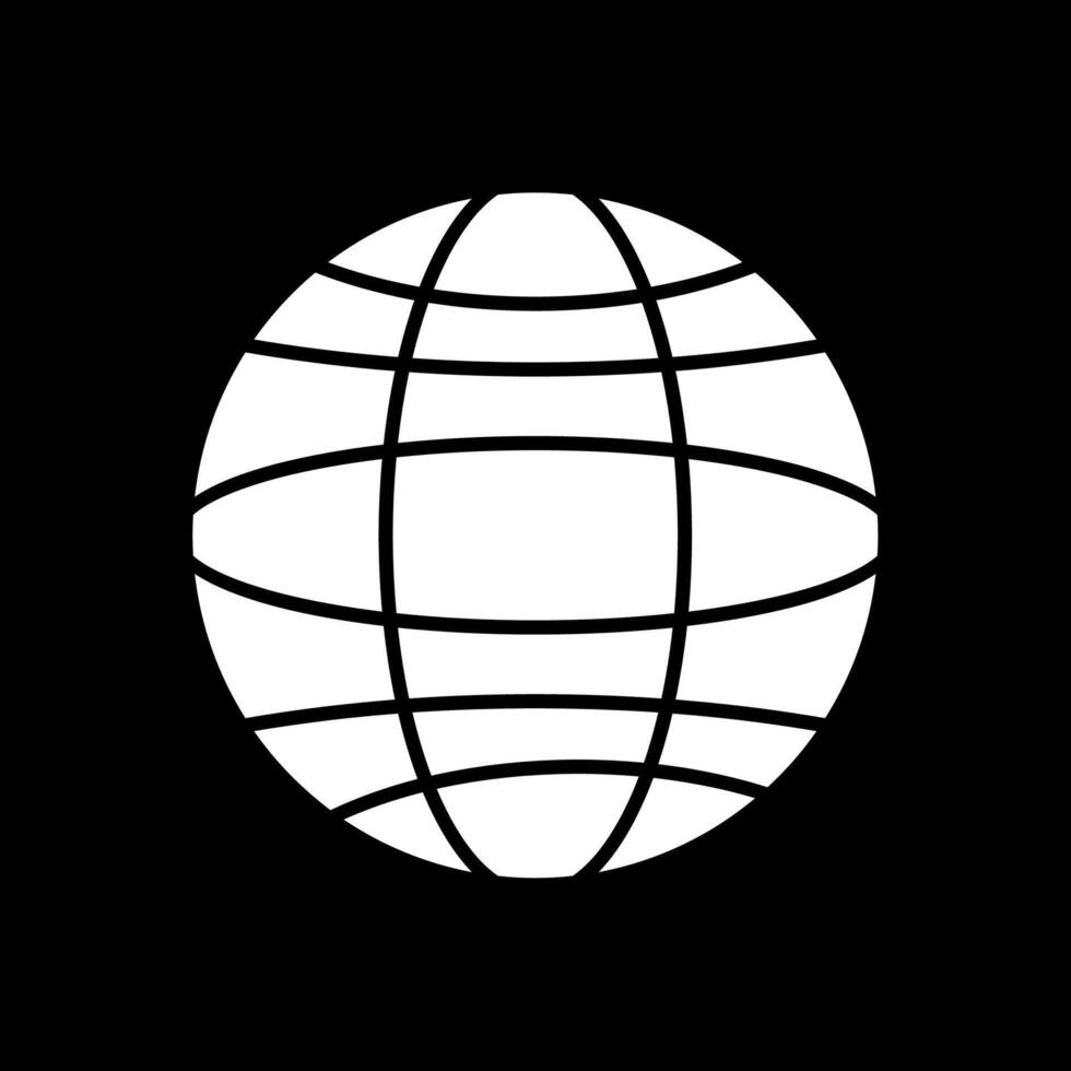 Globe Glyph Inverted Icon vector