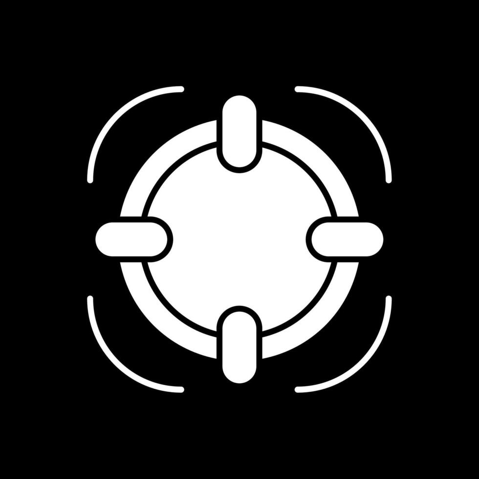 Target Glyph Inverted Icon vector