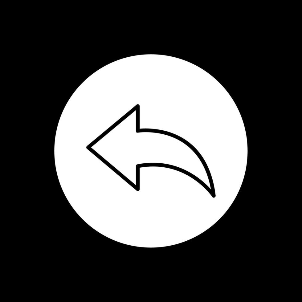 Previous Glyph Inverted Icon vector