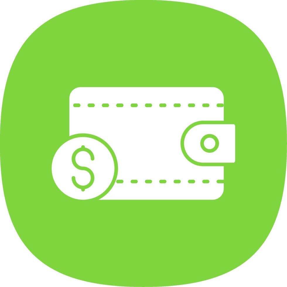 Purse Glyph Curve Icon vector
