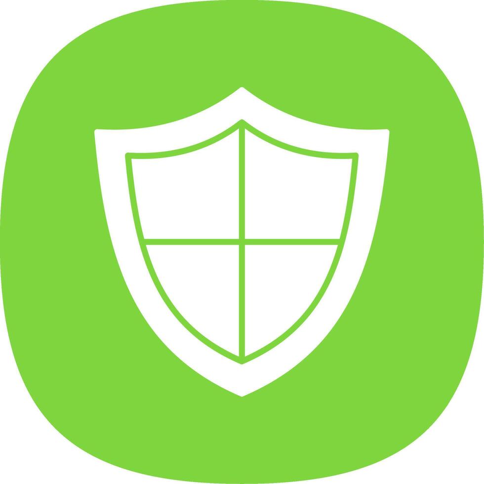 Shield Glyph Curve Icon vector