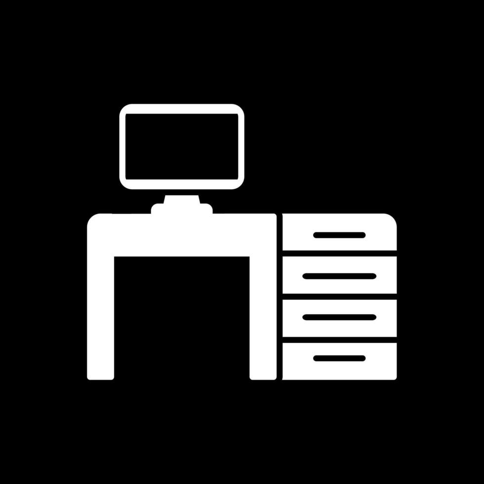 Desktop Glyph Inverted Icon vector