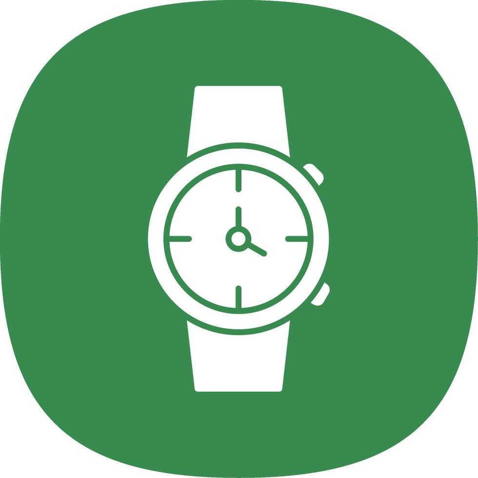 Watch Glyph Curve Icon vector