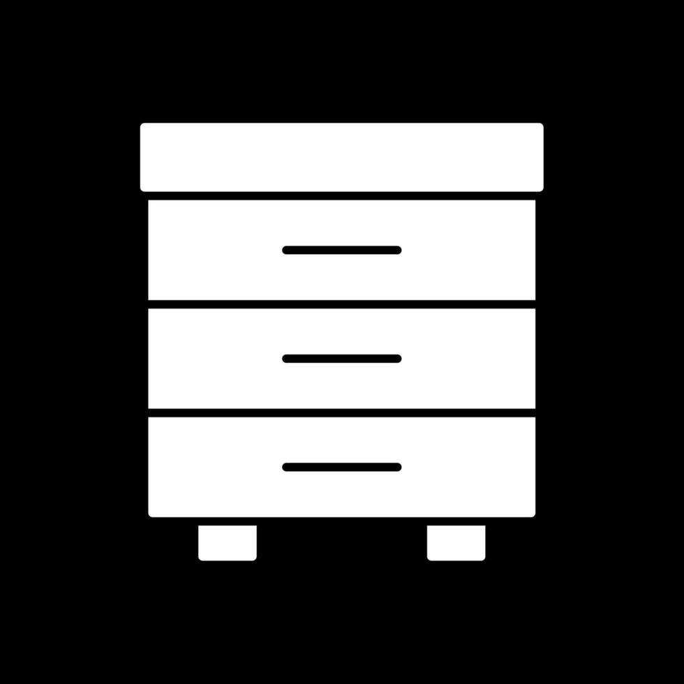 Drawer Glyph Inverted Icon vector