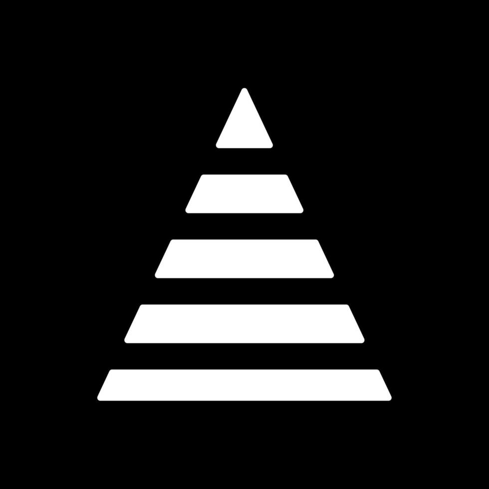 Pyramid Chart Glyph Inverted Icon vector