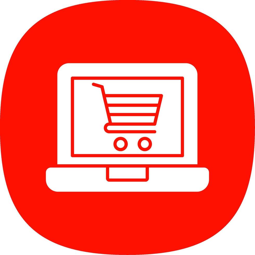 Online Shop Glyph Curve Icon vector