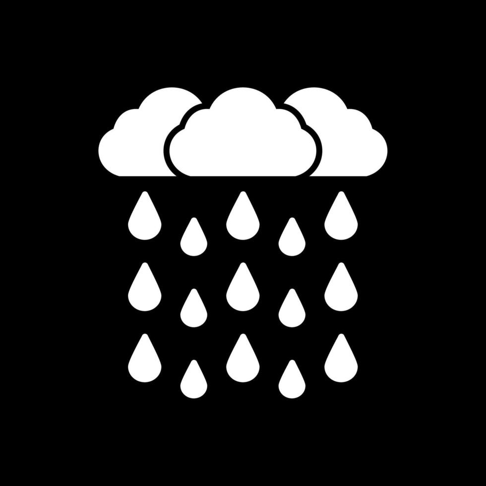 Heavy Rain Glyph Inverted Icon vector