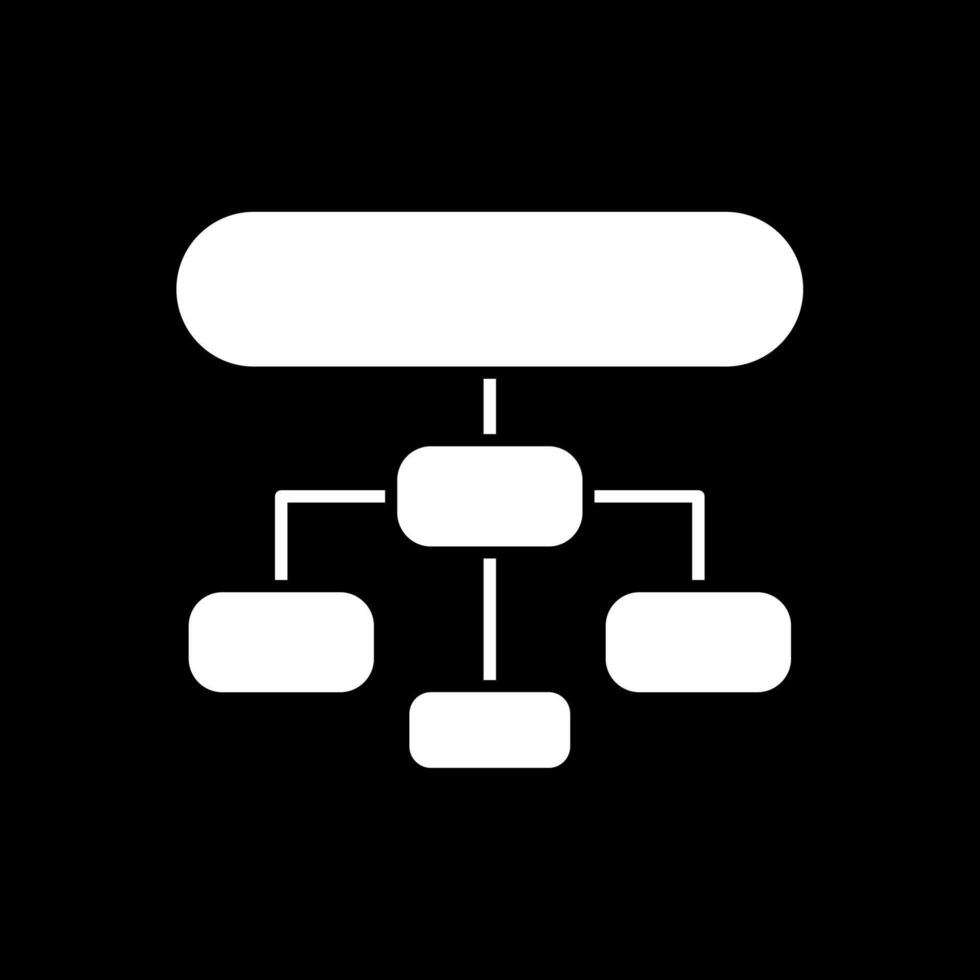 Hierarchical Structure Glyph Inverted Icon vector