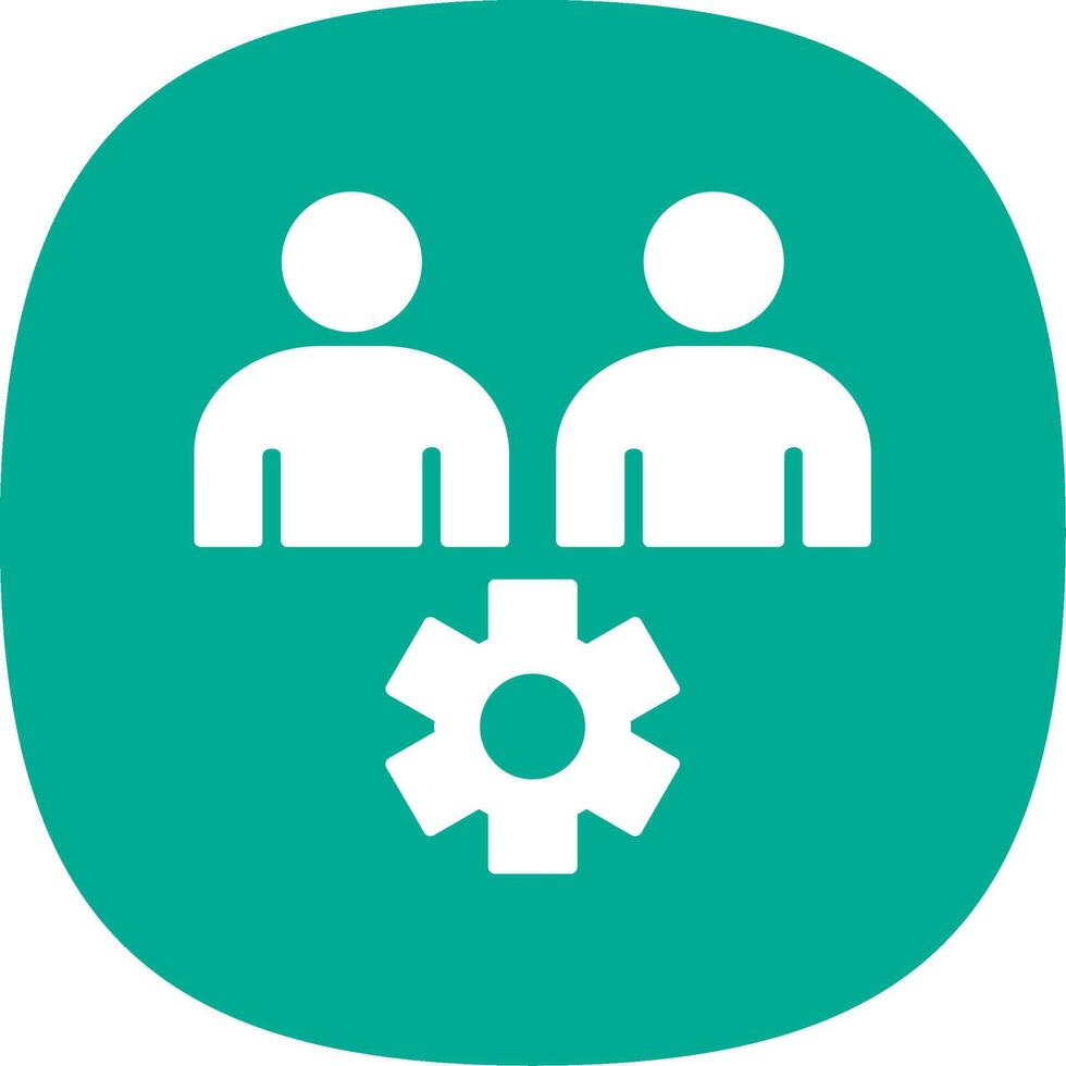 Business People Glyph Curve Icon vector
