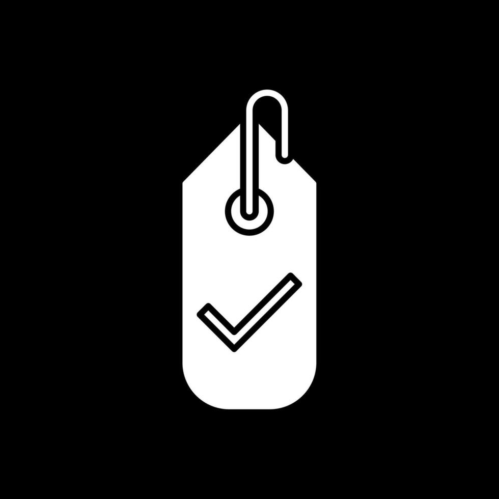 Tag Glyph Inverted Icon vector