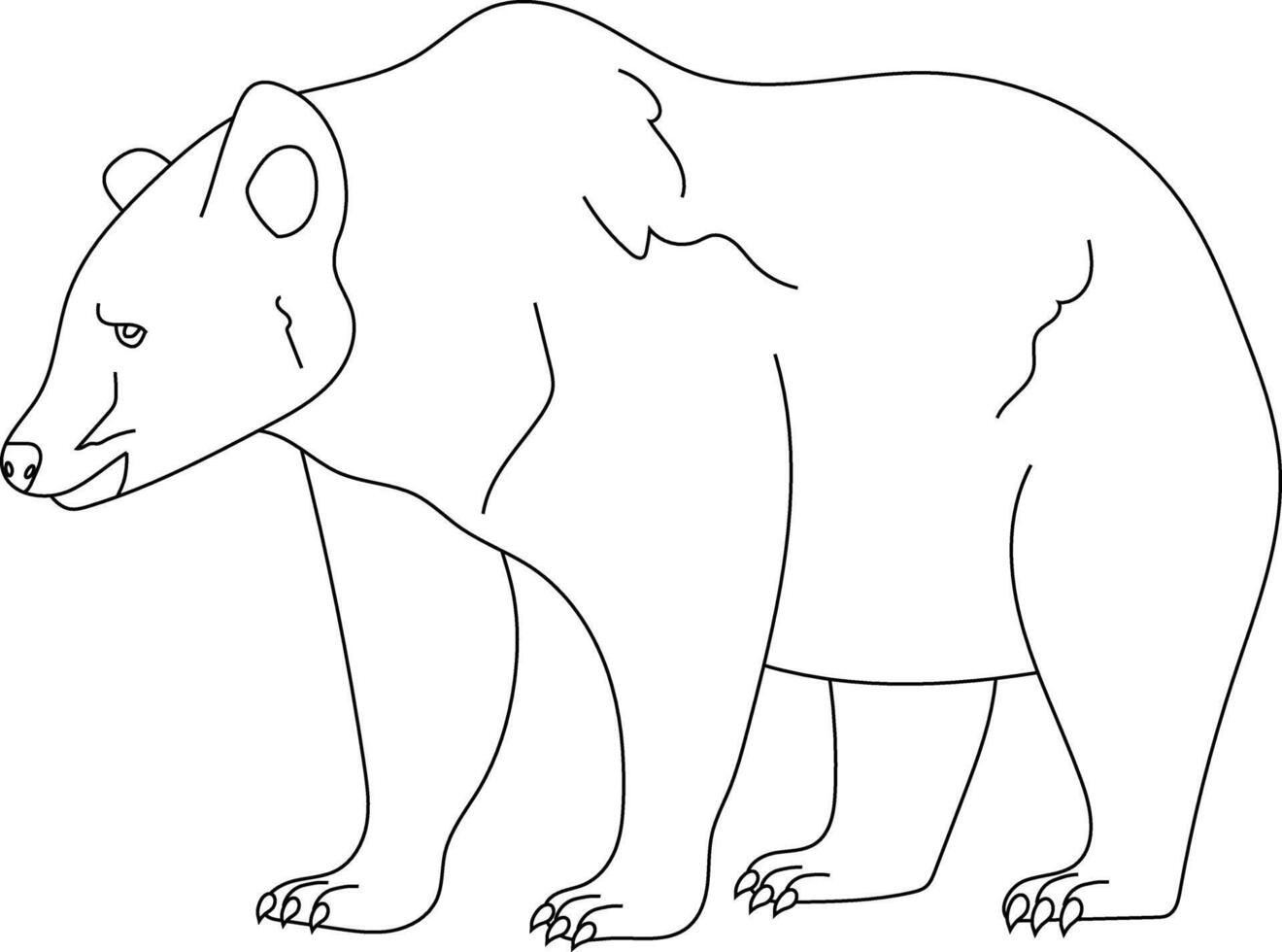 Outline Bear Clipart. Doodle Animals Clipart. Cartoon Wild Animals Clipart for Lovers of Wildlife vector