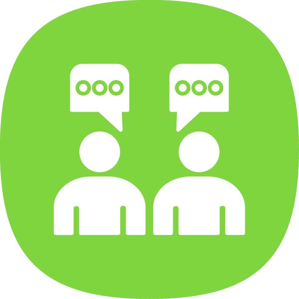 Talking Glyph Curve Icon vector