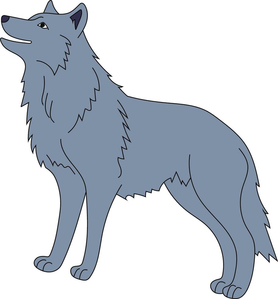 vistoso lobo clipart. garabatear animales clipart. dibujos animados salvaje animales clipart para amantes de fauna silvestre vector