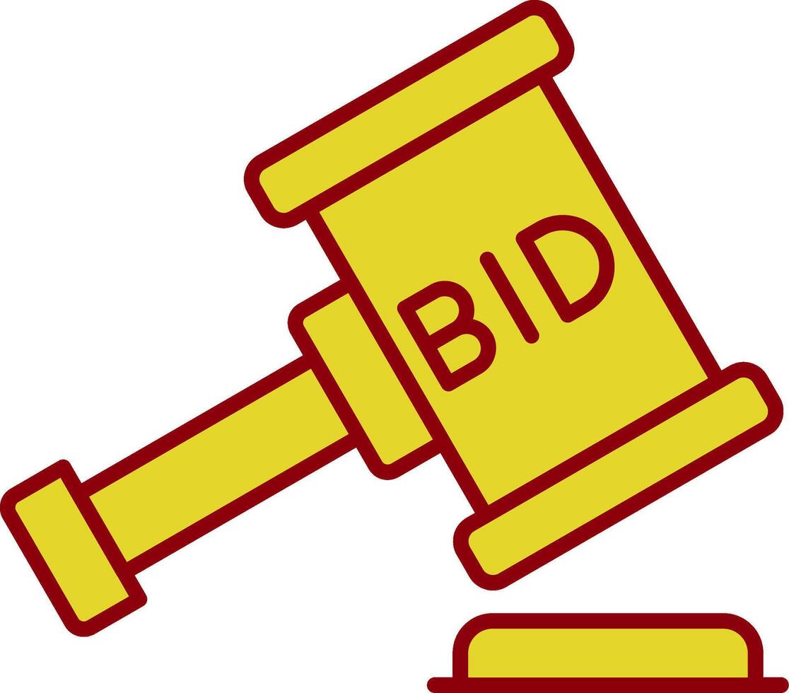 Bid Line Two Color Icon vector