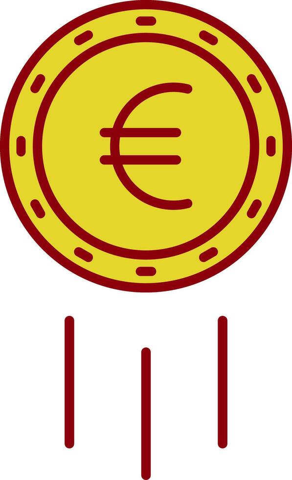 Euro Sign Line Two Color Icon vector