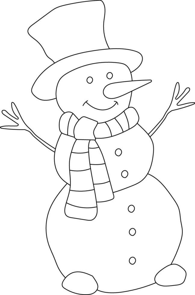 Outline Snowman Clipart for Lovers of Winter Season. This Winter Theme Snowman Suits Christmas Celebration vector