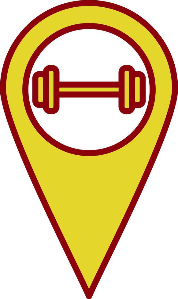 Gym Location Line Two Color Icon vector