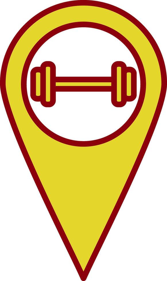 Gym Location Line Two Color Icon vector