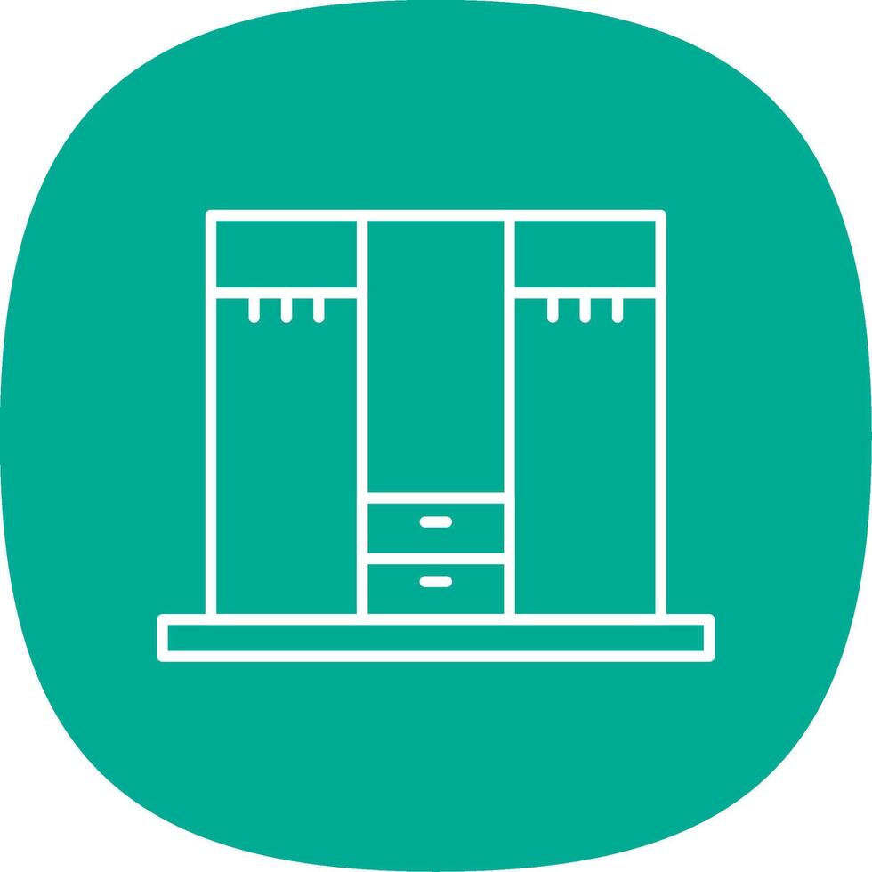 Closet Line Curve Icon vector