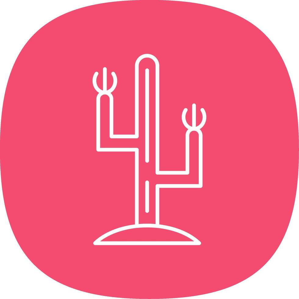 Cactus Line Curve Icon vector