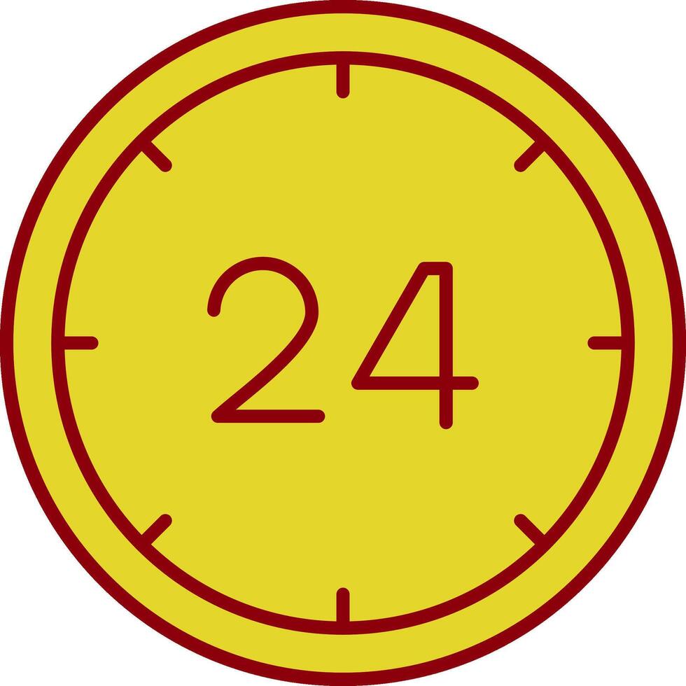 24 Hours Line Two Color Icon vector