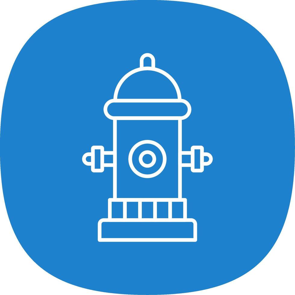 Fire Hydrant Line Curve Icon vector