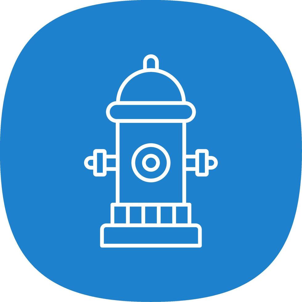 Fire Hydrant Line Curve Icon vector