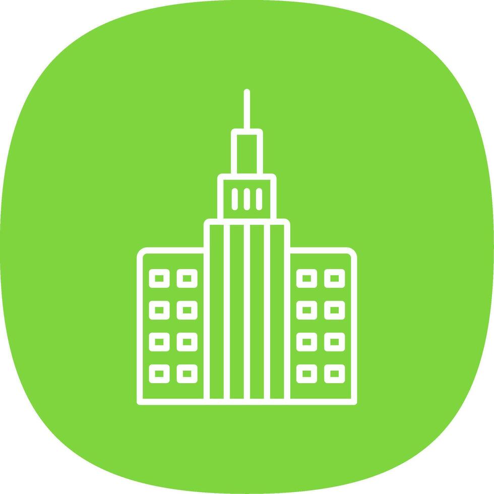 Skycraper Line Curve Icon vector