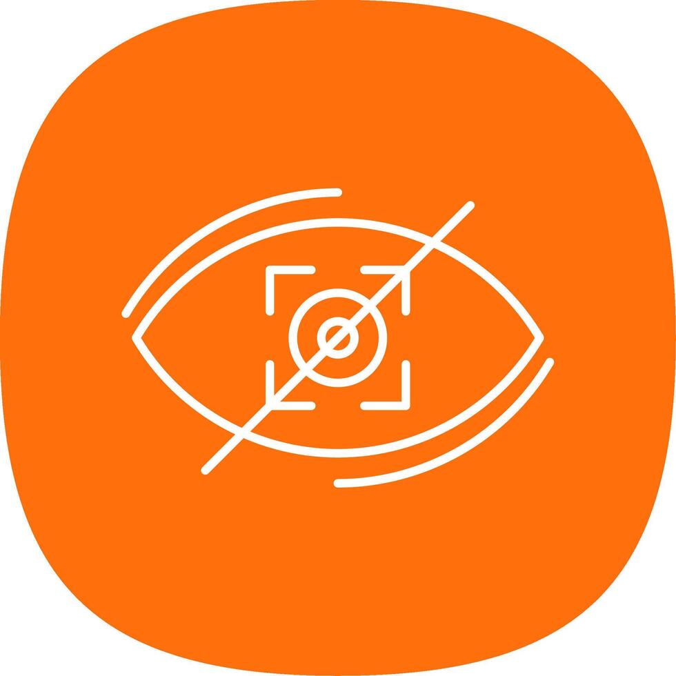 Visibility Off Line Curve Icon vector
