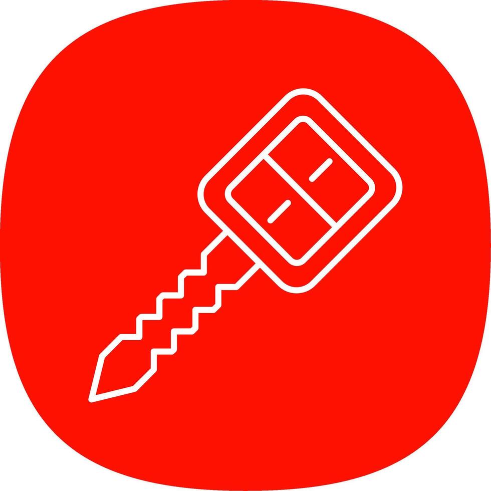 Car Key Line Curve Icon vector