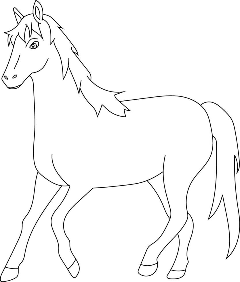 Outline Horse Clipart. Doodle Animals Clipart. Cartoon Wild Animals Clipart for Lovers of Wildlife vector