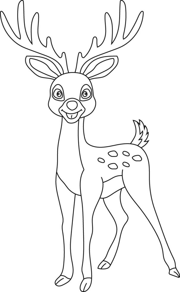 Outline Deer Clipart. Doodle Animals Clipart. Cartoon Wild Animals Clipart for Lovers of Wildlife vector