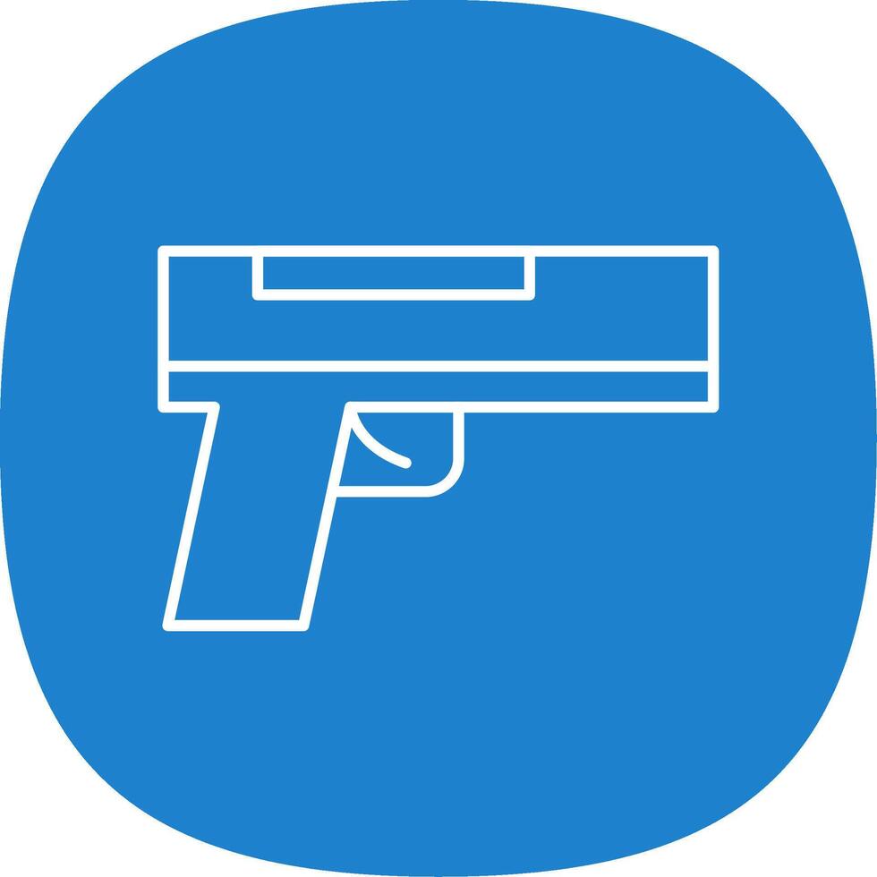 Gun Line Curve Icon vector