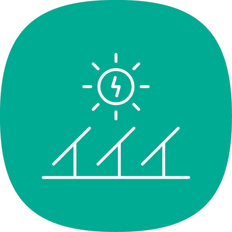 Solar Energy Line Curve Icon vector
