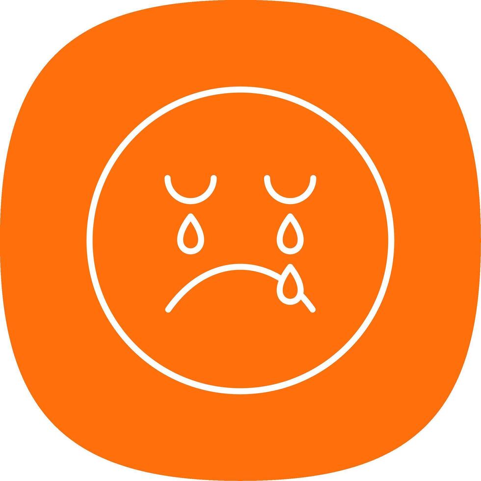 Crying Line Curve Icon vector