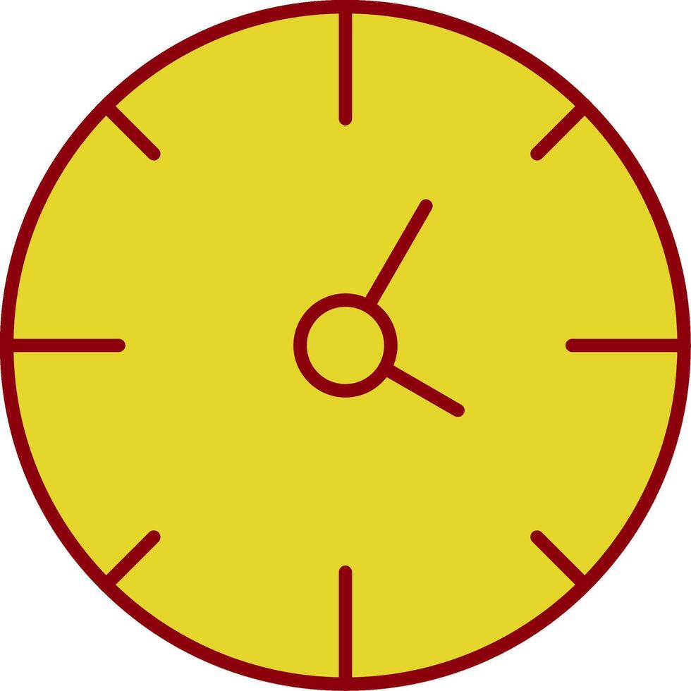 icono de dos colores de la línea de reloj vector