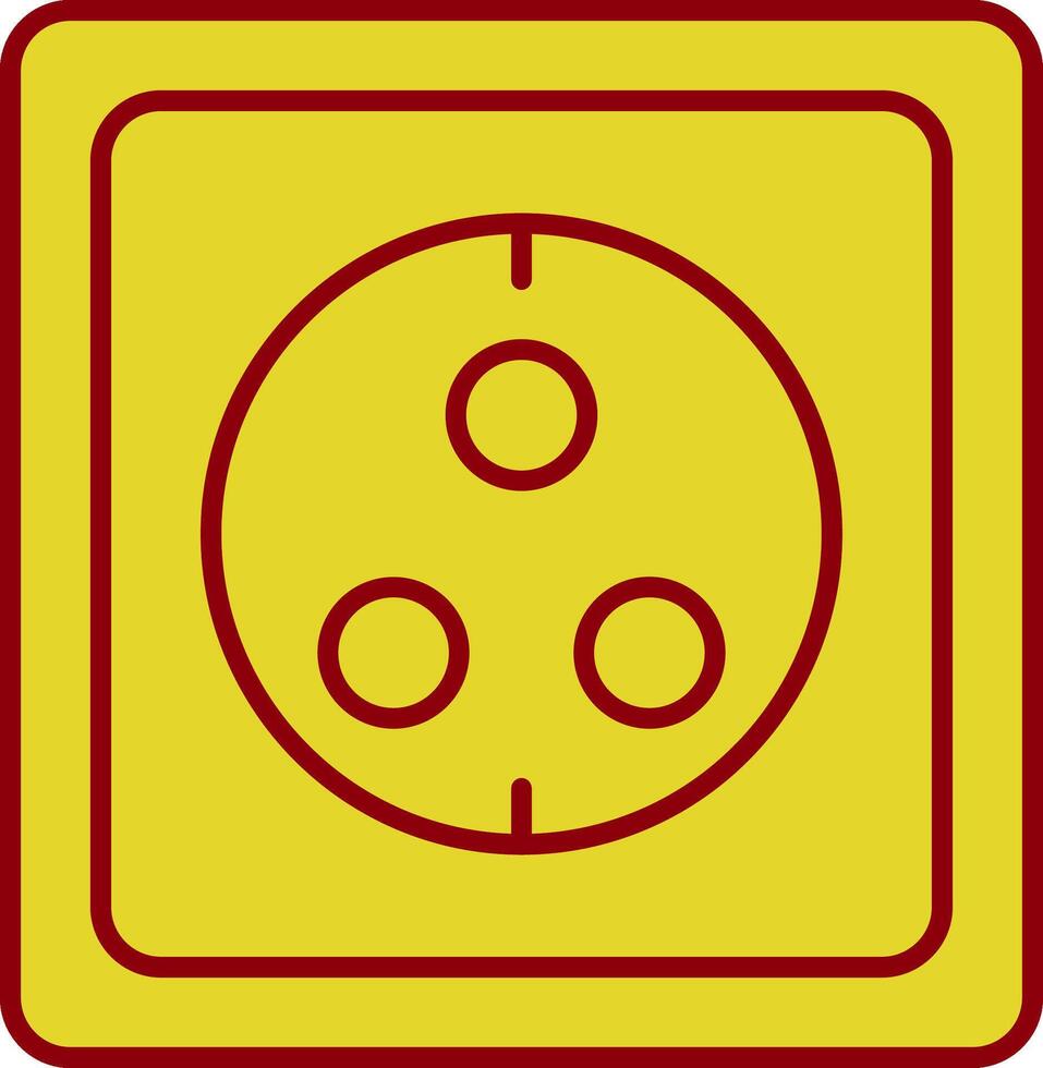 Wall Socket Line Circle Icon vector
