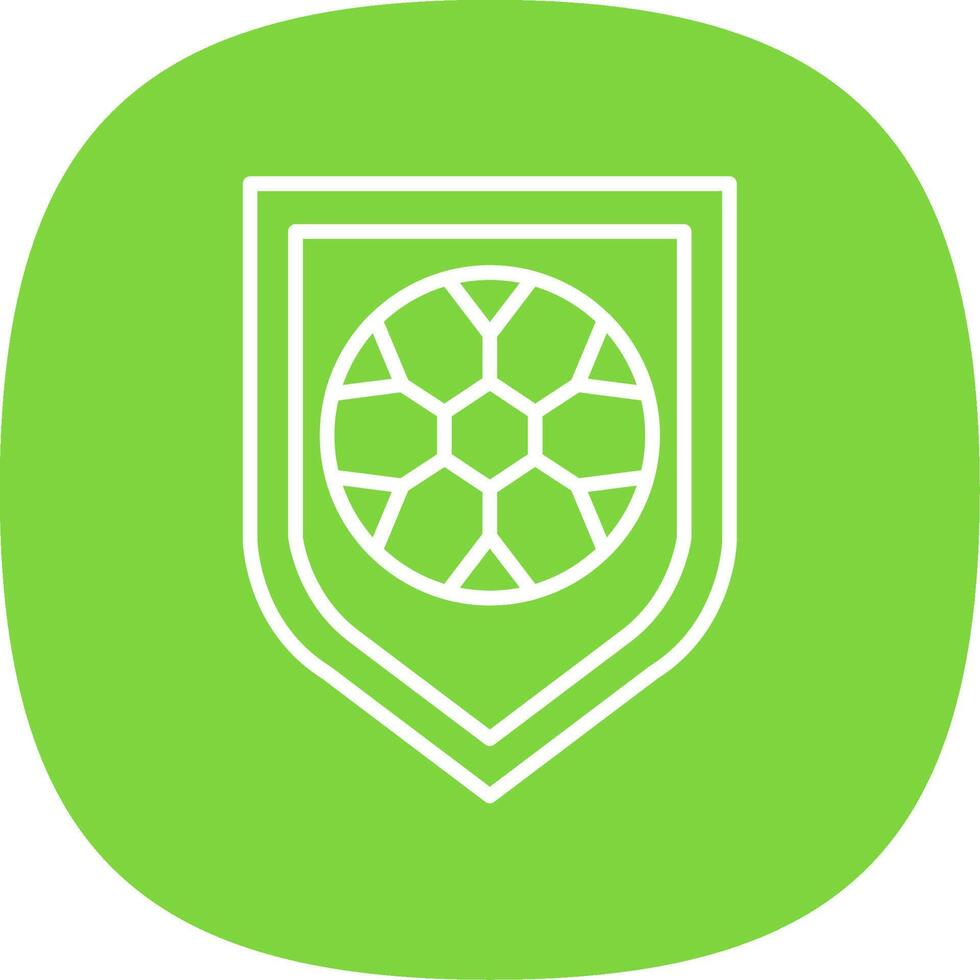 Football Badge Line Curve Icon vector